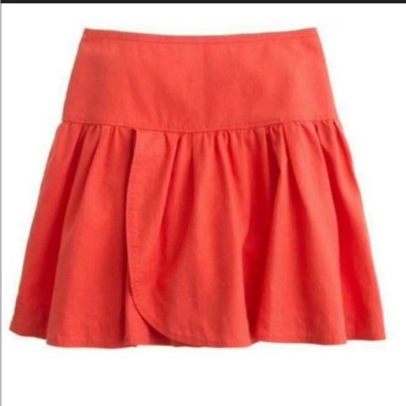 J. Crew Dresses & Skirts - J.Crew coral pleated linen blend mini skirt